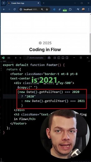 Current Year In Website Footer (10x Dev Approach) #webdevelopment #frontend #frontenddeveloper