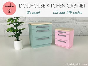 Easy Dollhouse Kitchen Cabinet (Tutorial   SVG)