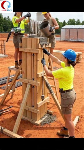 How Concrete Column Formwork is Built On Site | Civil Engineering Basics 🏗️