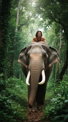 Tarzan riding elephant