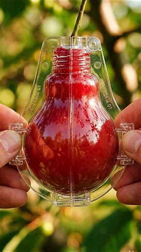 Cherry Turned Into a Light Bulb 😳💡 | Mind-Blowing Fruit Shaping Trick”