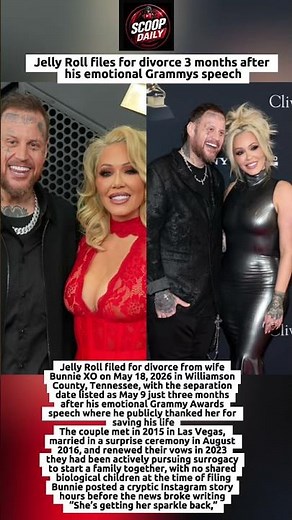 Jelly Roll files for divorce from Bunnie Xo.
