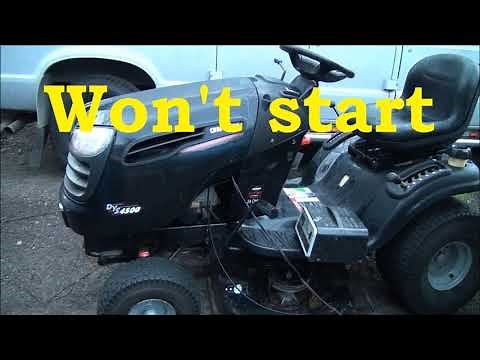 Craftsman Riding Lawnmower WONT START. " CLICKS " WON'T TURN OVER 24 HP Briggs and Stratton Engine.