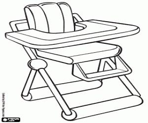 A high chair coloring page printable game