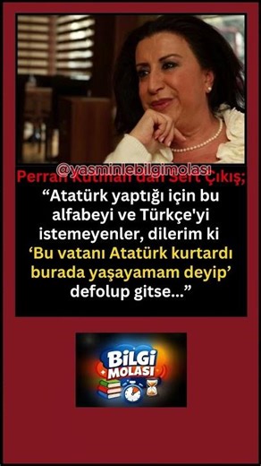 Perran Kutman Lafı hiç dolandırmadı, tam Gediğine oturttu; Bu vatanı Atatürk kurtardı