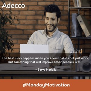 Embrace the start of your week with purpose and passion! ✨ At Adecco, we're dedicated to transforming work into a meaningful journey—a chance to make a real difference in the lives of others. Let's ignite inspiration and empowerment within ourselves and each other, uniting to drive profound and positive change!  #MondayMotivation #AdeccoIndia #PurposefulWork #MakeADifference #AdeccoInspires | Adecco India | Facebook