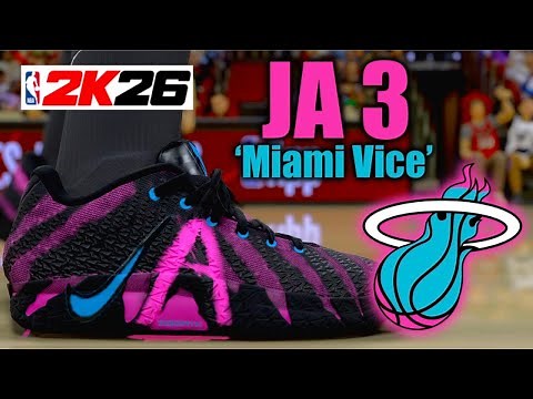 NBA 2K26 Shoe Creator - How to make Ja Morant Ja 3 'Miami Vice' Custom