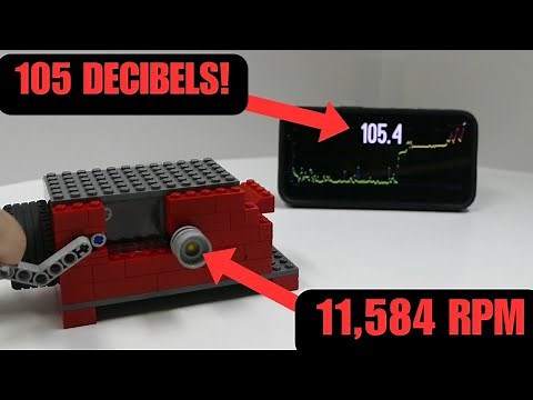 Lego Vacuum Turbine Engine, Build Video. (11,584 RPM) 105.3 Decibels