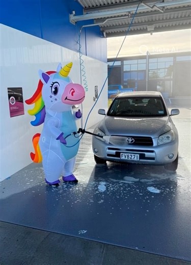 ✨ WHEN THE FOAM HITS DIFFERENT ✨🦄💦 Ella popped into one of Big Dave’s self-serve bays to wash off all that North Canterbury rain grime… …and honestly? She was so overwhelmed by the top-quality products, epic foam, and bang-for-buck wash time that she literally couldn’t stay on her hooves. 💥🦄 Down she went. Because when your wash: ✔️ Blasts away rain pollutants & road grime ✔️ Protects your paint after stormy weather ✔️ Gives you the best time for your money ✔️ Is easy, powerful, and just pla