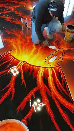 Inferno Epoxy Floor | Volcanic Lava Room Transformation