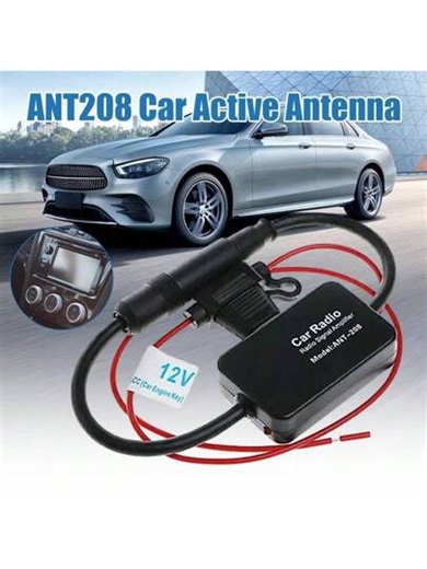 Auto Car Radio FM Antenna Signal Booster Amplifier ANT-208 Enhancer Device Android Player Antenna Signal Booster 12V FM/AM Car Accessories | SHEIN