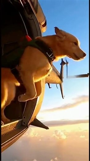 He actually did it! 😱 Skydiving Dog 🪂🐕 #pets #dogs