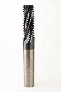 Bassett TMM Series Solid Carbide Non-Coolant Thread Mill, TiAlN Coated, Helical Flute, M18 x 2.50 Size (Pack of 1)