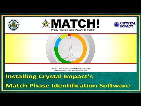 XRD Analysis: Installing Crystal Impact’s Match Phase Identification Software #XRD