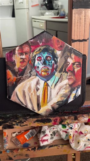 A little They Live alien from a few years ago! 👽👽👽 #theylive #tampaartist #oilpainting