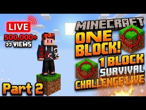 One block Survival challenge in Live in Minecraft # minecraft survival