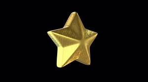 3D Star Icon Rotating on a Transparent Background. Seamless Loop. Star 3D. 4K