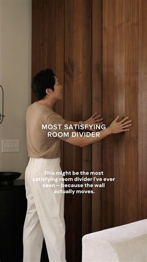 Mid-Century Modern Wood Slat Room Divider #roomdivider #homeimprovement