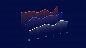 Business infographic element - animated layered line chart