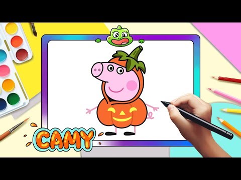 Easy Peppa Pig Pumpkin Drawing for Kids | Fun Halloween Art ✨