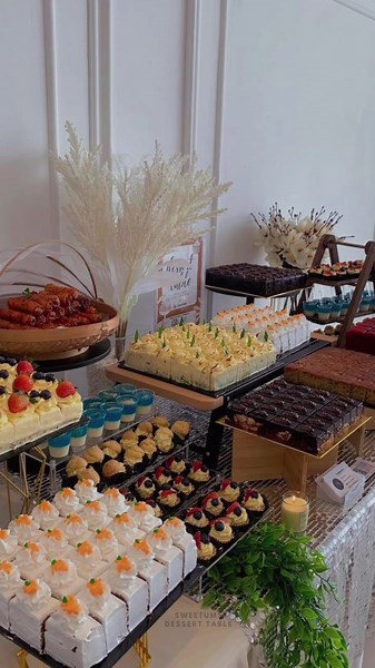 Elegant Wedding Dessert Table Set Up | Congratulation Mrs Mardhiah