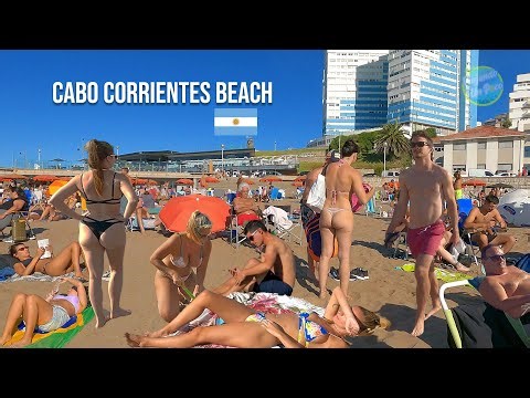 4K BEACH WALK MAR DEL PLATA BEACH - ARGENTINA Great Day🏖️