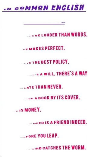 🎯 Speak Like a Native! 10 English Proverbs Everyone Should Know