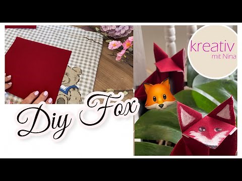 Fuchs Origami aus Stoff einfache Anleitung | Größe flexibel DIY kostenlose Anleitung nähen & basteln