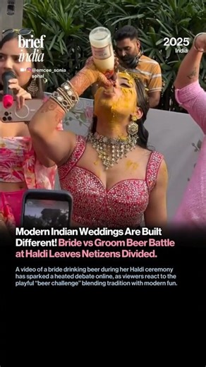 Haldi Goes Viral: Bride vs Groom Beer Challenge Sparks Online Debate.