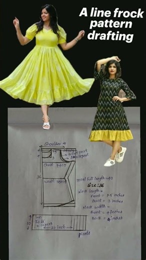 a line frock drafting easy tips...☺️#dressess #dressess #viral #drafting #dressdesighn #fashiontrend