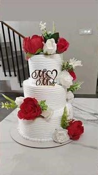 3 tier wedding cake#black forest cake design#dummy cake#short vedio#trunding song#100k