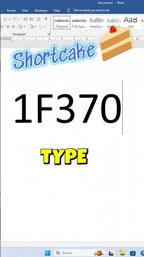 🍰 Shortcake Emoji | Type Shortcake Emoji in MS Word | Celebration & Party Emoji Shortcut | #shorts