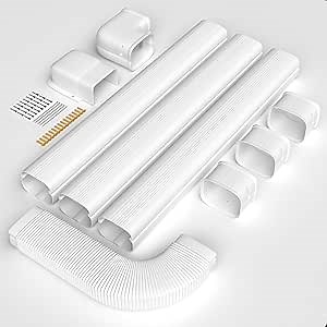 5'' 13.5 Ft Mini Split Line Set Cover, PVC & PP Line Cover Set Universal for Mini Split AC & Central AC