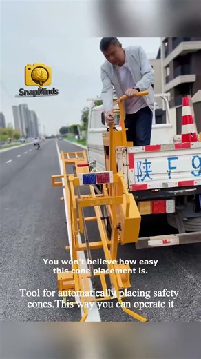 Hands free safety cone placement from your car!