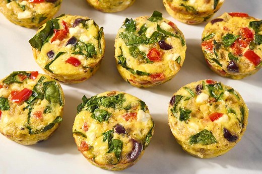 Muffin-Tin Omelets with Feta & Peppers