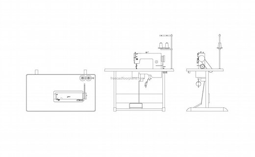 Industrial Sewing Machine - Free CAD Drawings