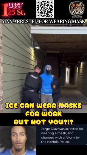 Black Man Arrested on Felony Charge for Wearing Safety Mask While on the Clock as Contractor, Video Shows Jorge Diaz just getting off work only a couple of feet away from his apartment. #ice #police #norfolk #fyp #america