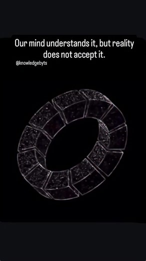 SpaceHub on Instagram: "The image shows an impossible geometric figure, an object that appears three-dimensional but could not exist in physical reality. This type of figure plays with the rules of visual perspective and human perception. It is a ring built with blocks that appear to be connected, forming a closed loop, but upon closer inspection, you will notice that the structure cannot be maintained in real space due to how the angles and joints are arranged. The brain can interpret and make 