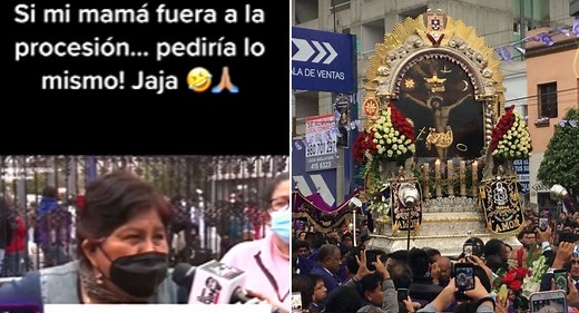 Madre va a la procesión del Señor de los Milagros y revela que le hizo una peculiar petición: "Señito aquí estoy" [VIDEO]