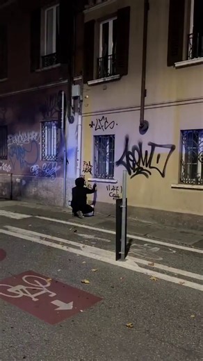 Ghost Pitùr is an anonymous artist in Brescia, Italy, who prowls the streets at night cleaning vandalized walls. Armed with paint and brushes, he turns acts of vandalism into acts of restoration.[📹 ghostpitur]