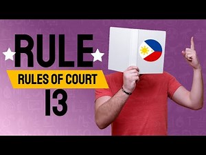 Rule 13 | Rules of Court | 2019 Amendments to the Rules of Civil Procedure | Law School Audio Codal