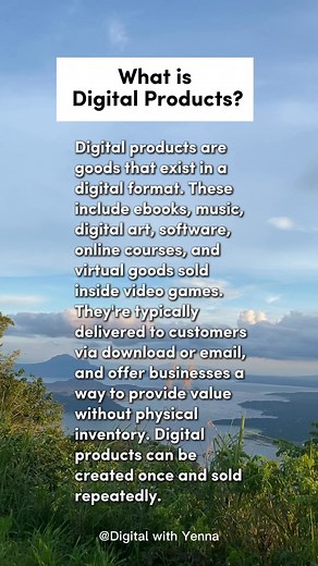 3.3K views · 14 reactions | Lesson 1: What is digital products? #digitalproductsforbeginners #digitalmarketing #digitalbusiness | Digital with Yenna | Facebook