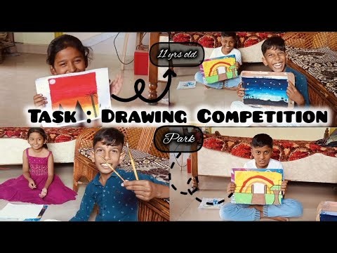 Task : Drawing Competition||Let's see who wins......|| scenery making