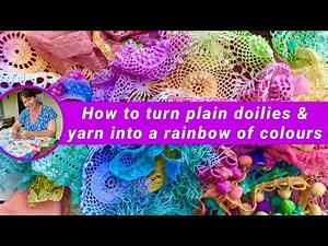 How to dye doilies & yarn in vibrant colours | New coral reef project | Textile art | #slowstitching