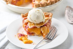 Peach Raspberry Pie with a Lattice Crust