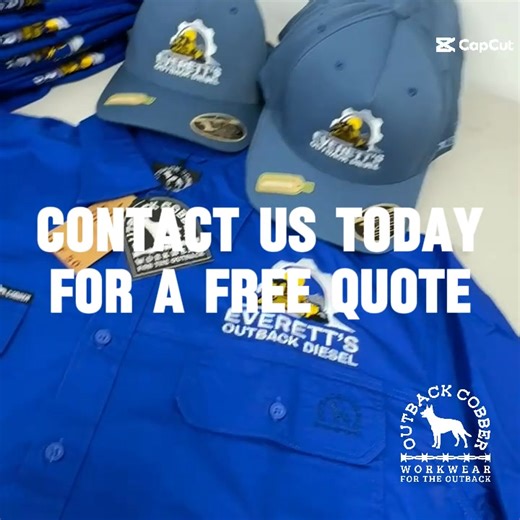 Buy 12 custom work shirts Get 12 matching custom caps for Free | Outback Cobber