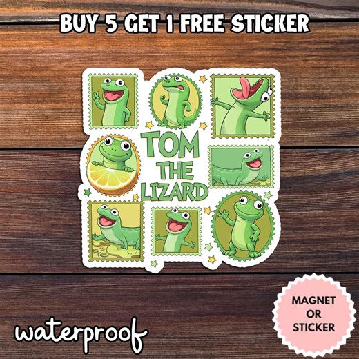 Tom the Lizard Meme Sticker Vinyl Lizard Sticker Water Bottle Funny Meme Tiktok Laptop Sticker Gift for Friend Stickers Lizard Meme - Etsy