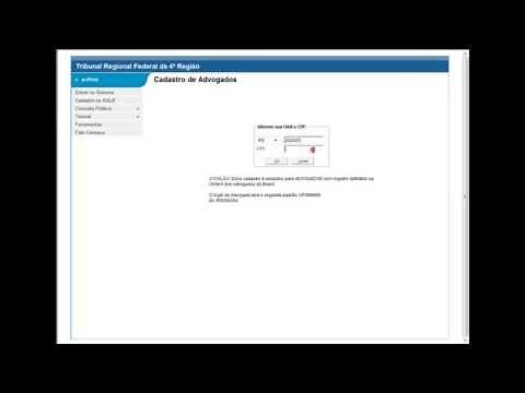 Videotutorial eproc - Cadastramento de Advogado