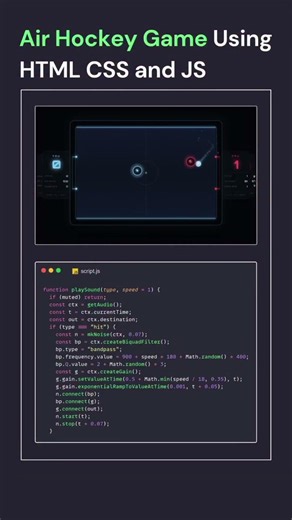 Air hockey game #webdesign #programming #frontend #python #coding #html #css #backend