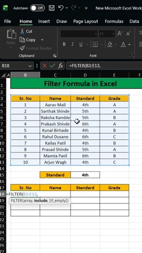 Filter Formula || How to use Filter Formula in Excel || #exceltricks #exceltips